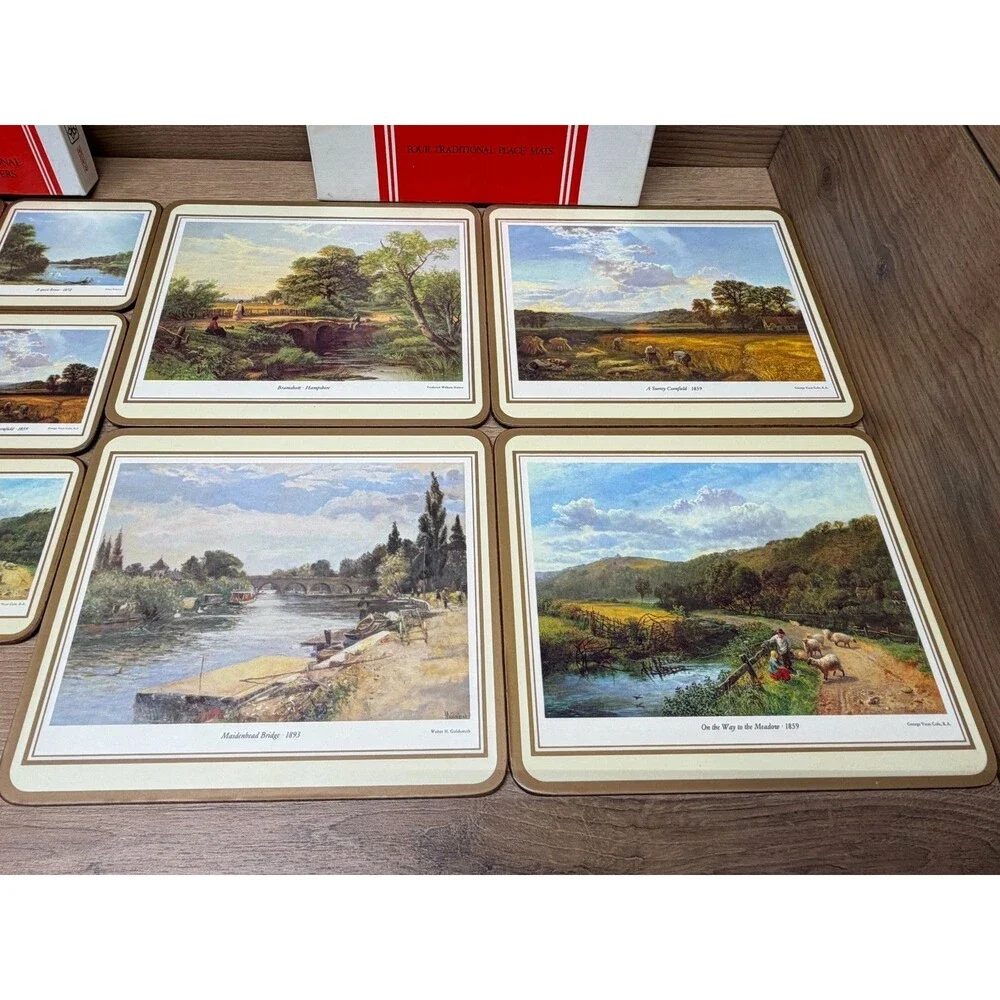 Pimpernel English Countryside Cork Backed Placemat and Coaster Sets - Vintage